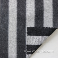 100% Polyester Stripe Pattern Cationic Dye One Side Brushed Weft Knitted Loose Fleece Fabric for Coat Home Textile